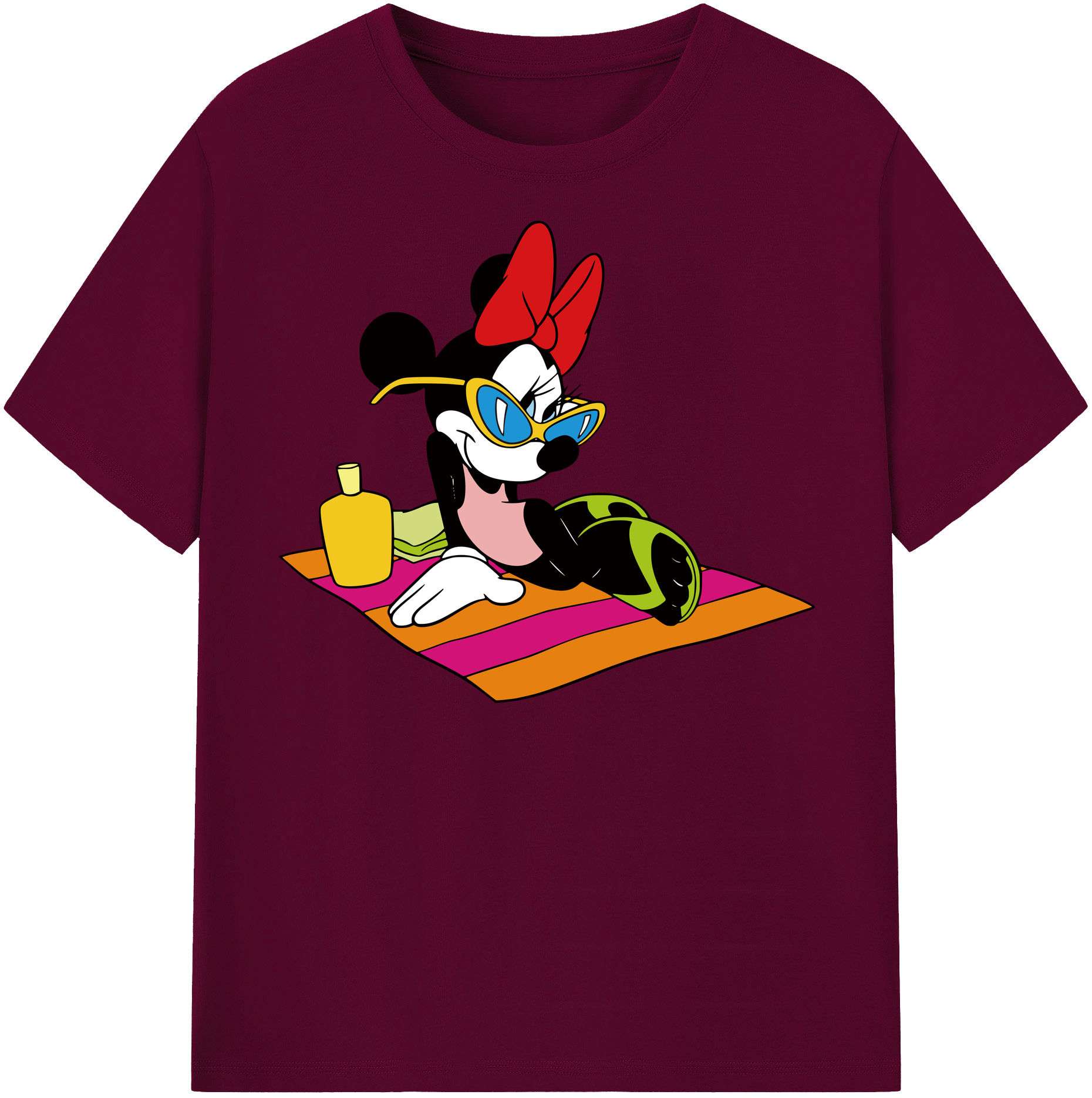 （画像用） ミッキーマウス Mickey Mouse レディースカジュアルプリントTシャツ（綿100％）